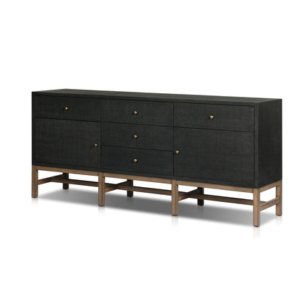 Fiona Mahogany Sideboard with Woven Raffia