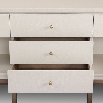 Fiona Mahogany Sideboard with Woven Raffia