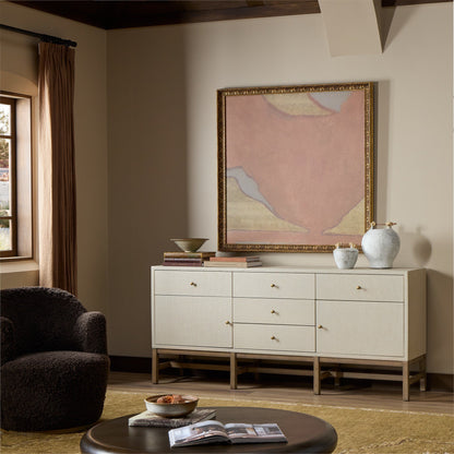 Fiona Mahogany Sideboard with Woven Raffia