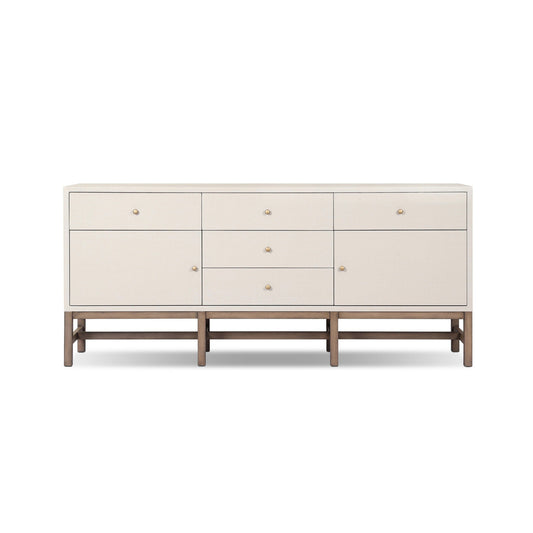 Fiona Mahogany Sideboard with Woven Raffia