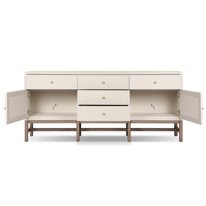 Fiona Mahogany Sideboard with Woven Raffia