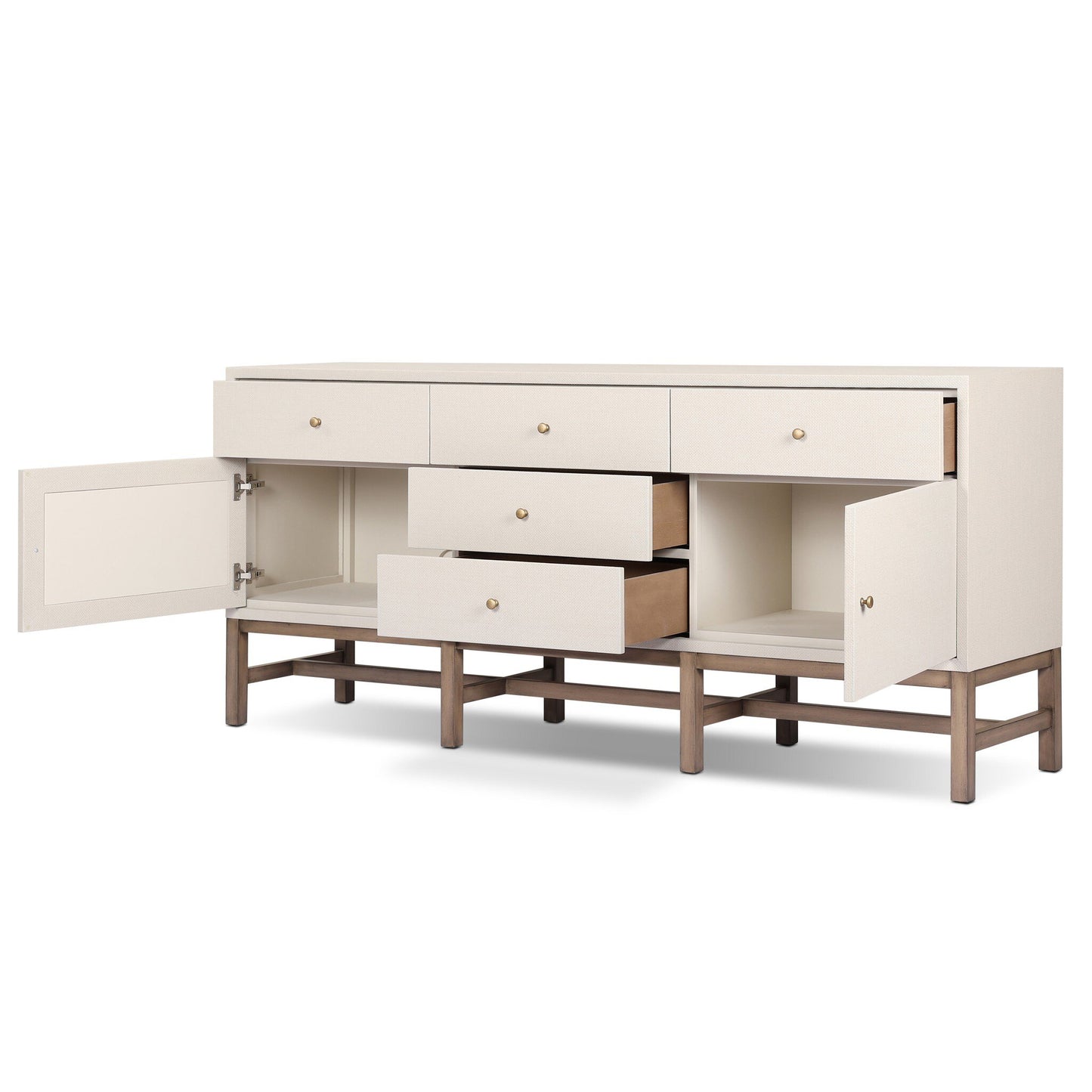 Fiona Mahogany Sideboard with Woven Raffia
