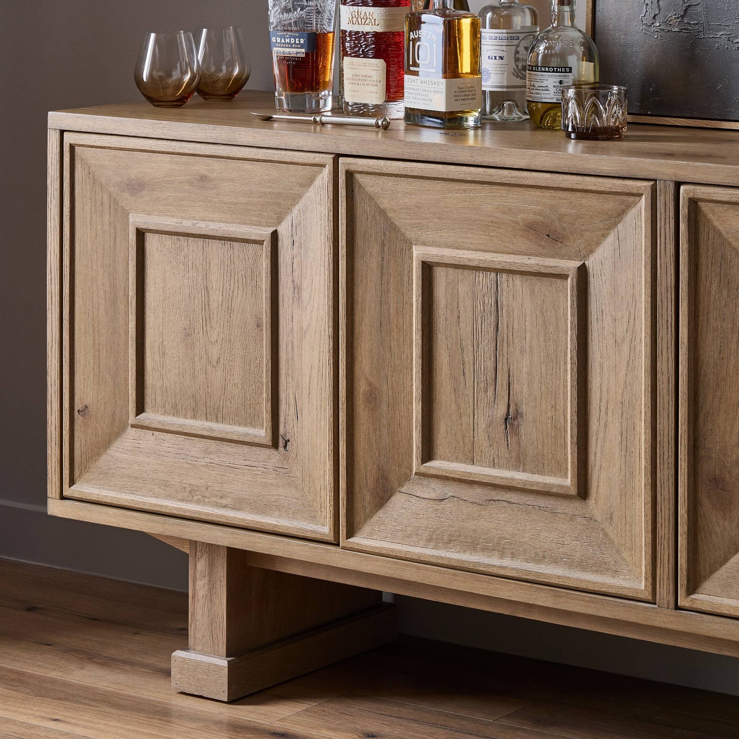Adela Chamfered‑Frame Oak Sideboard