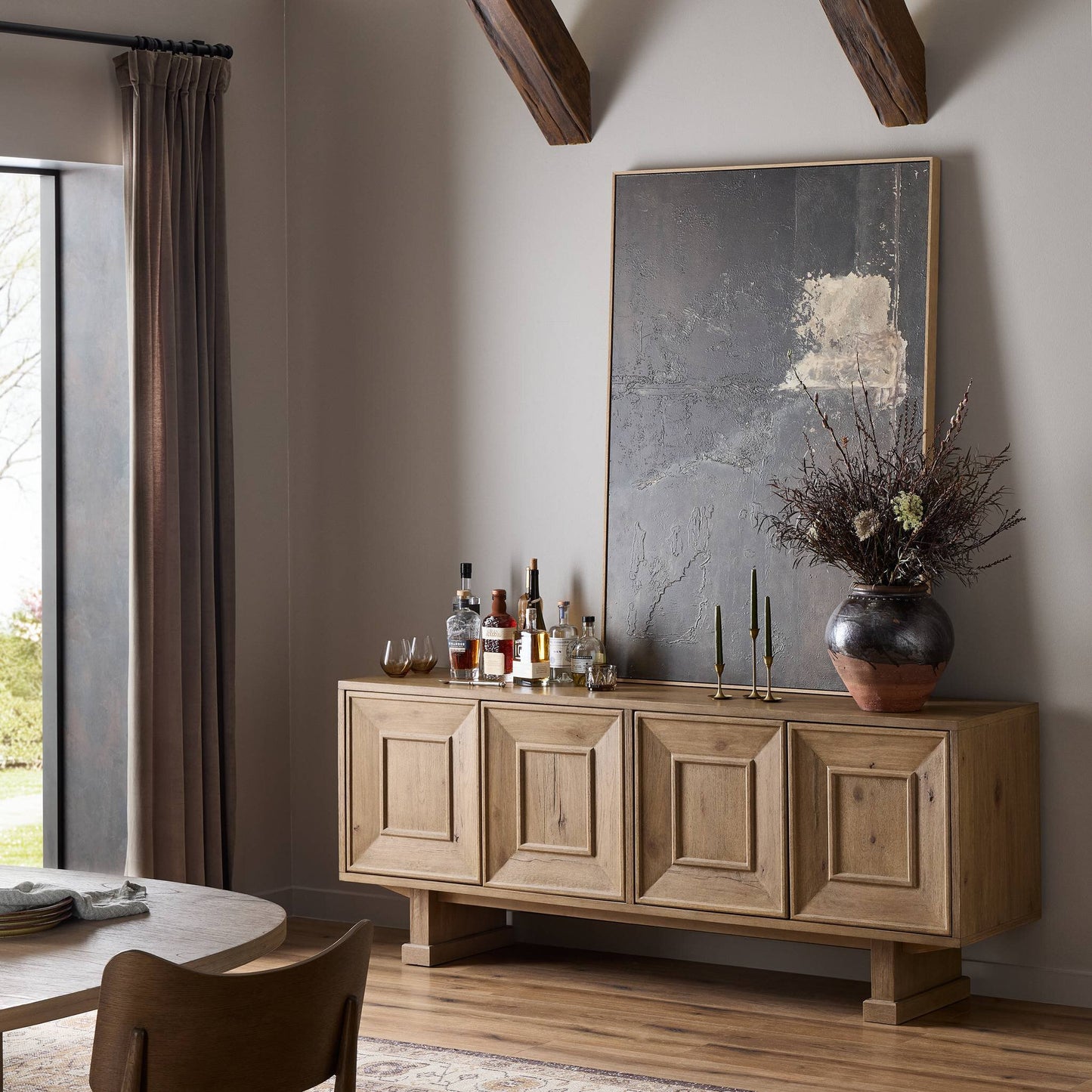 Adela Chamfered‑Frame Oak Sideboard