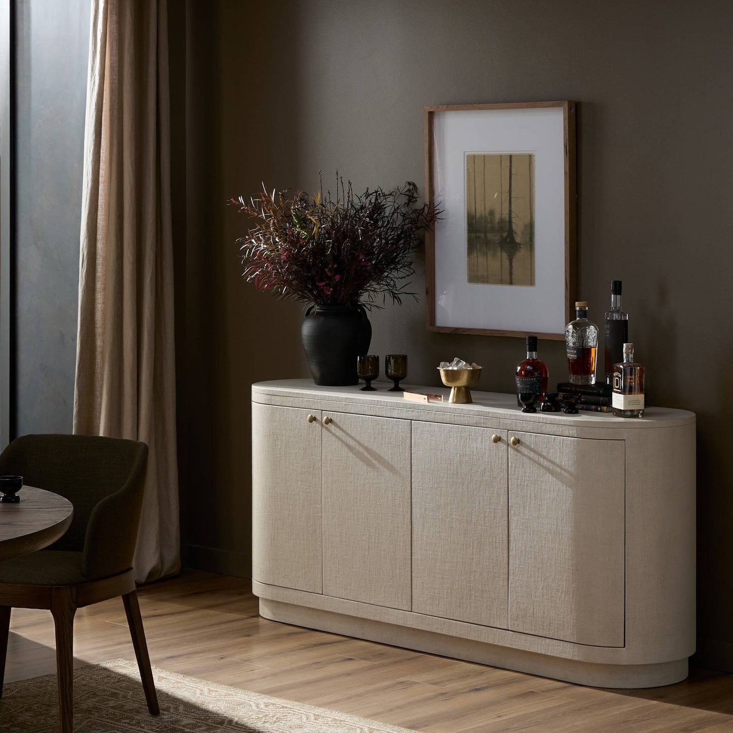 Amelia Ivory Painted Linen Sideboard