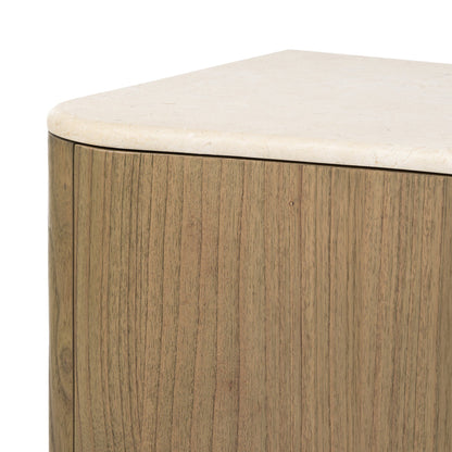 Boa Mindi Wood Cabinet with Marbled Top