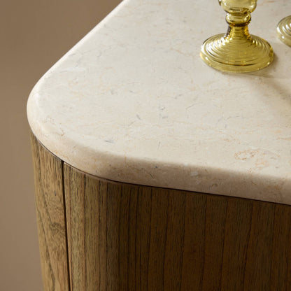 Boa Mindi Wood Cabinet with Marbled Top