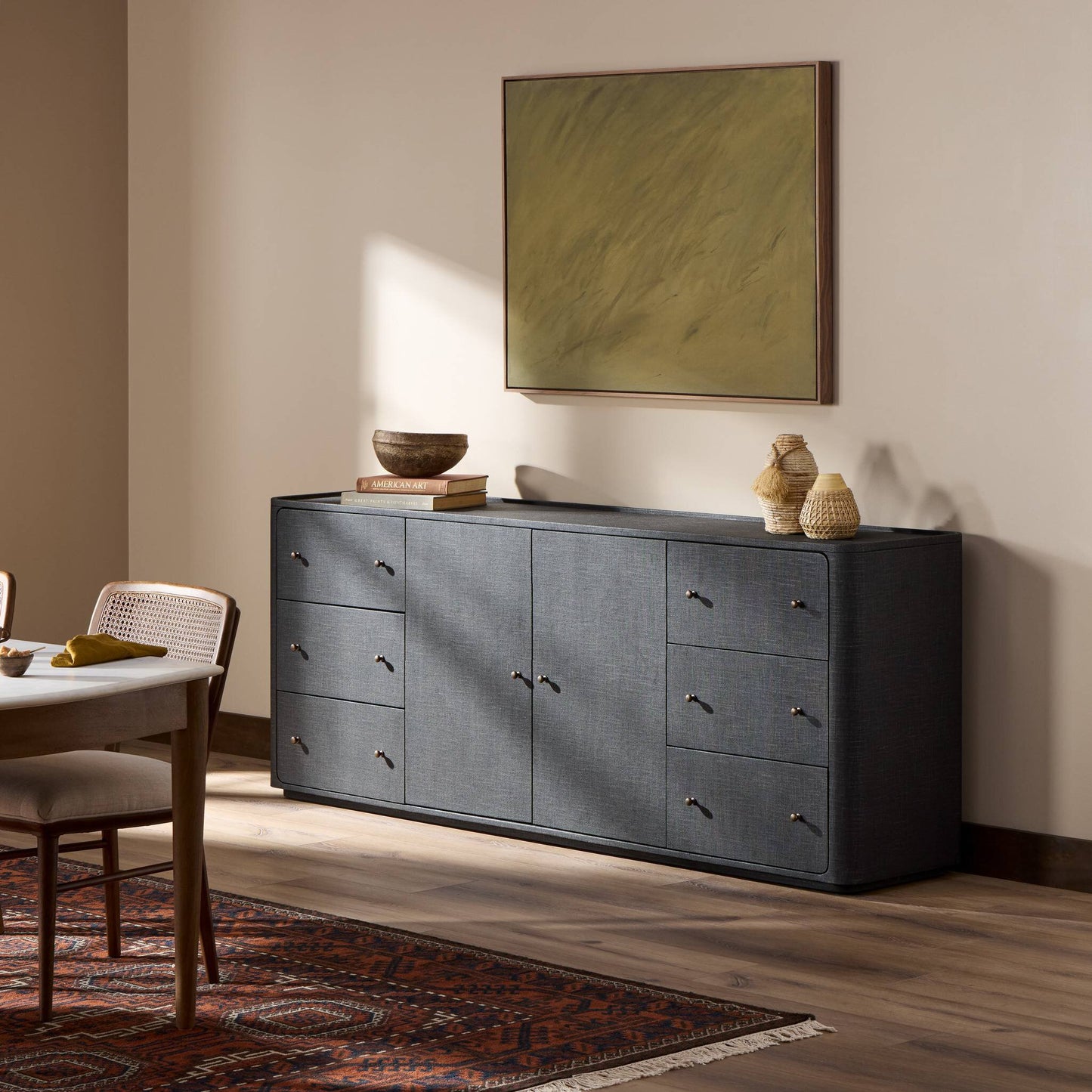 Paula Mahogany Linen Sideboard