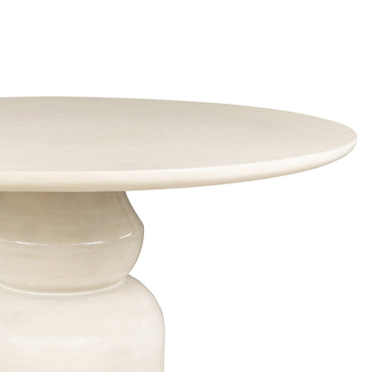 Faber Outdoor Dining Table Glossy Cream Concrete