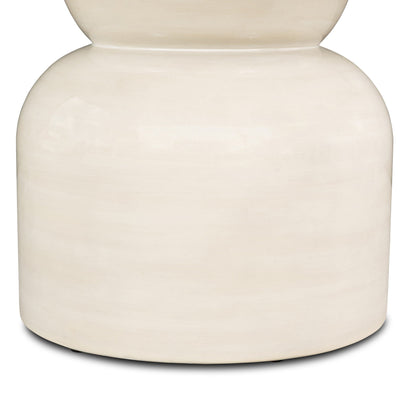 Faber Outdoor Dining Table Glossy Cream Concrete