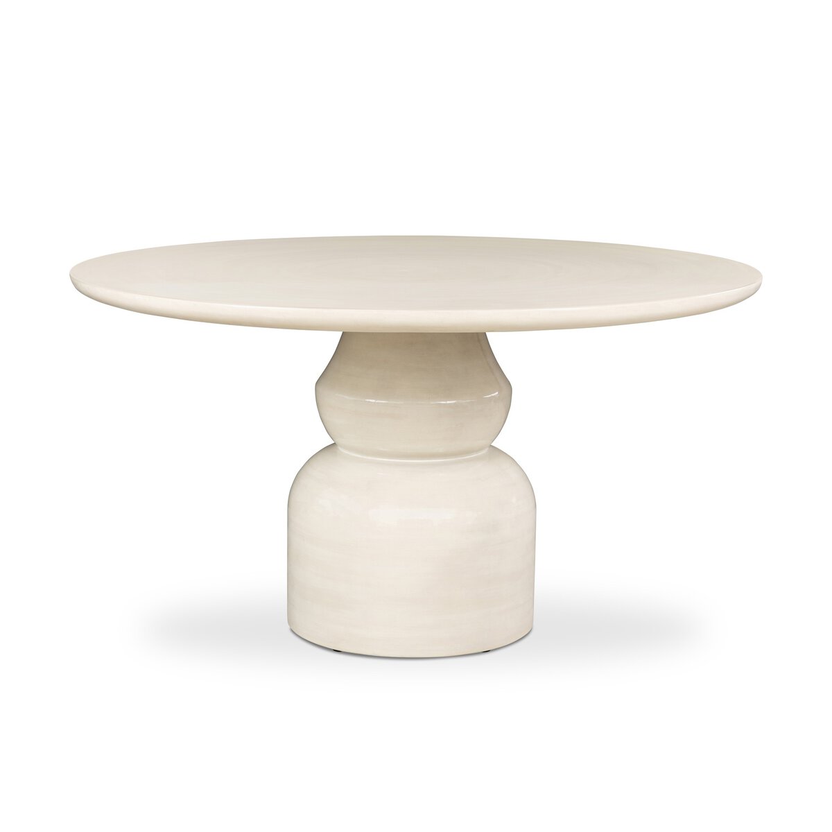 Faber Outdoor Dining Table Glossy Cream Concrete