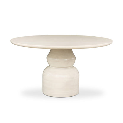 Faber Outdoor Dining Table Glossy Cream Concrete