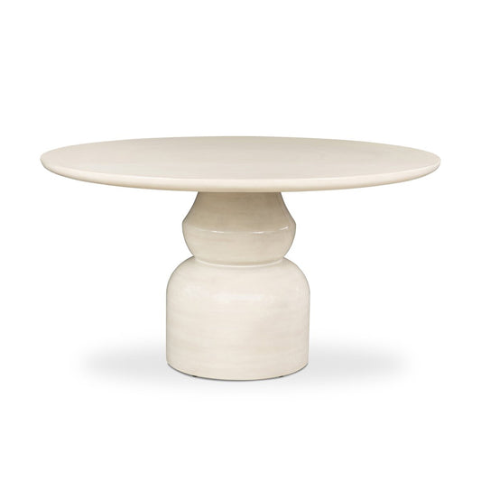 Faber Outdoor Dining Table Glossy Cream Concrete