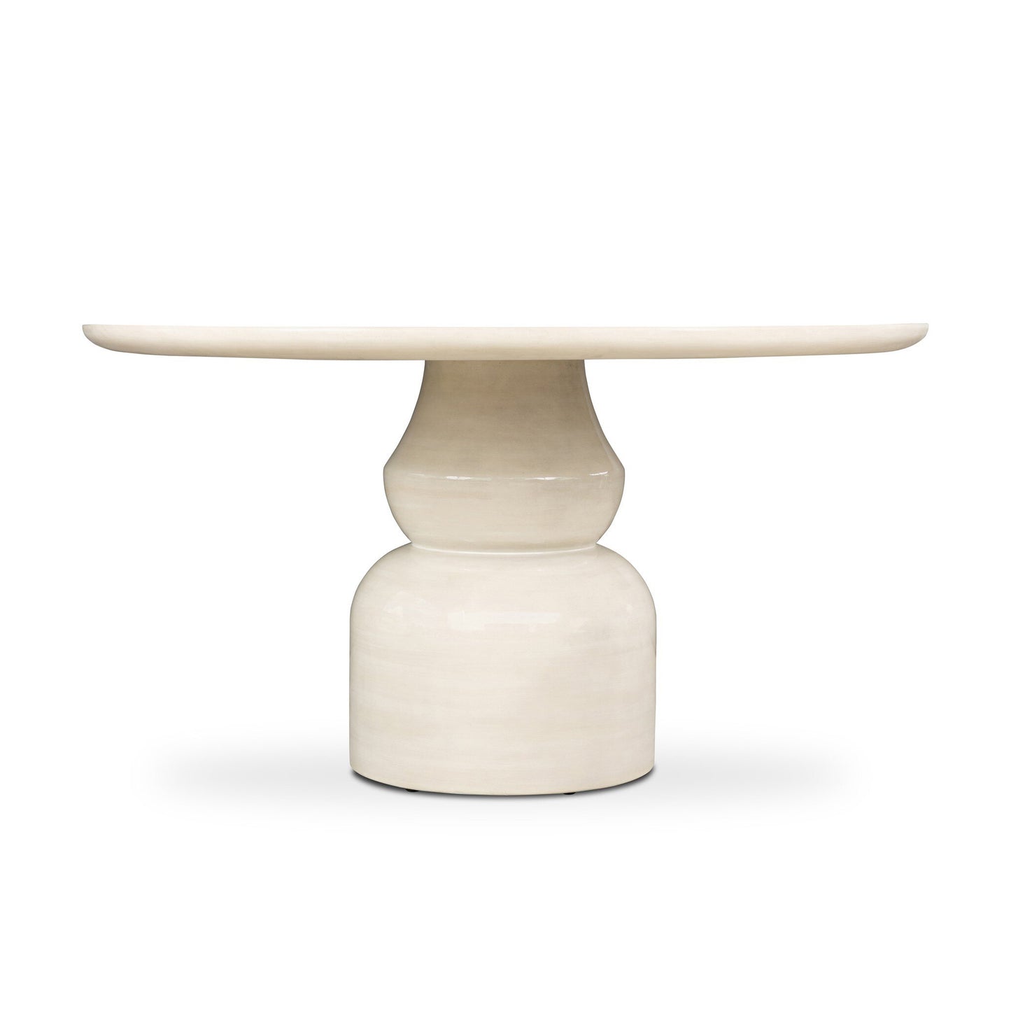Faber Outdoor Dining Table Glossy Cream Concrete