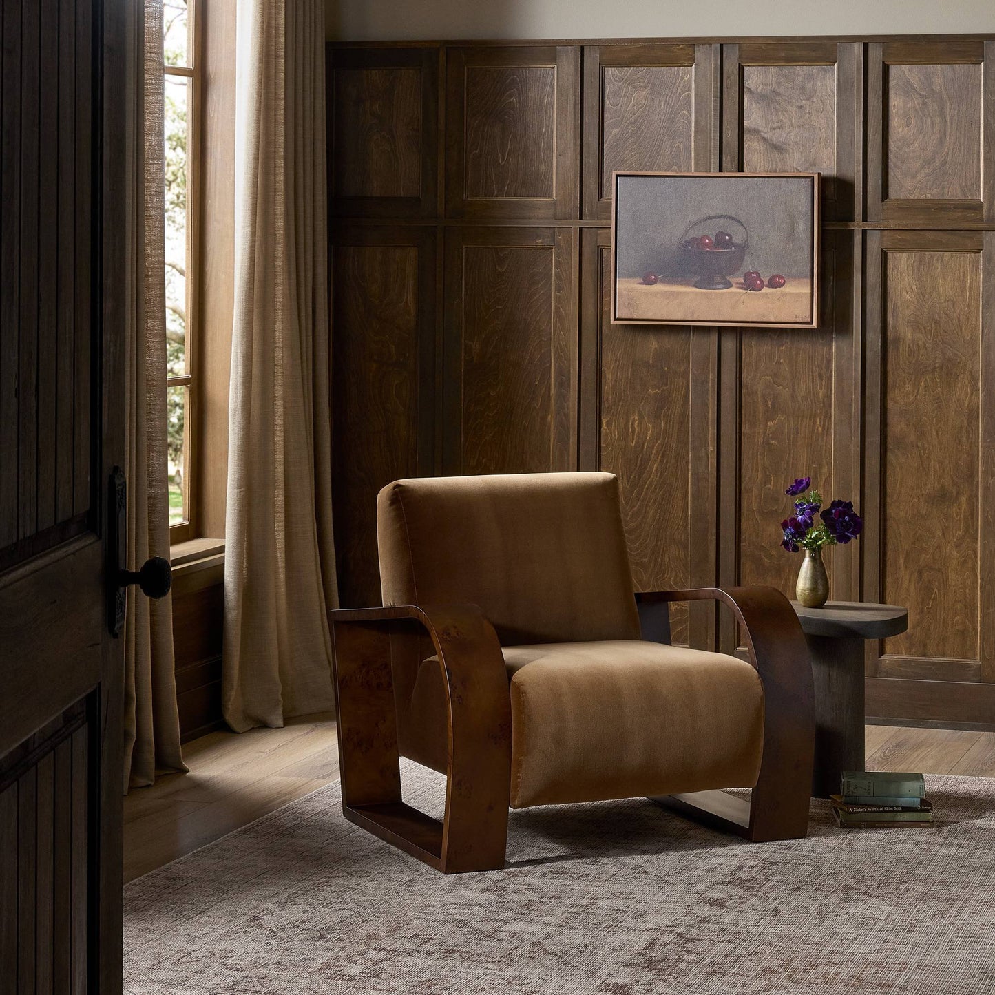 Montez Chair Surrey Ochre High‑Pile Velvet