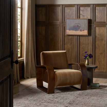 Montez Chair Surrey Ochre High‑Pile Velvet