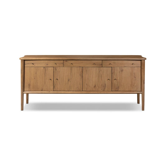 Weslin Three‑Drawer Drifted Oak Sideboard