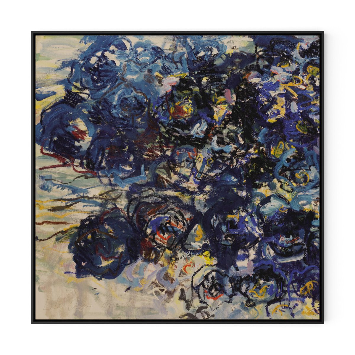 Blue Flowers by Lilia Orlova‑Holmes Black Maple Floater
