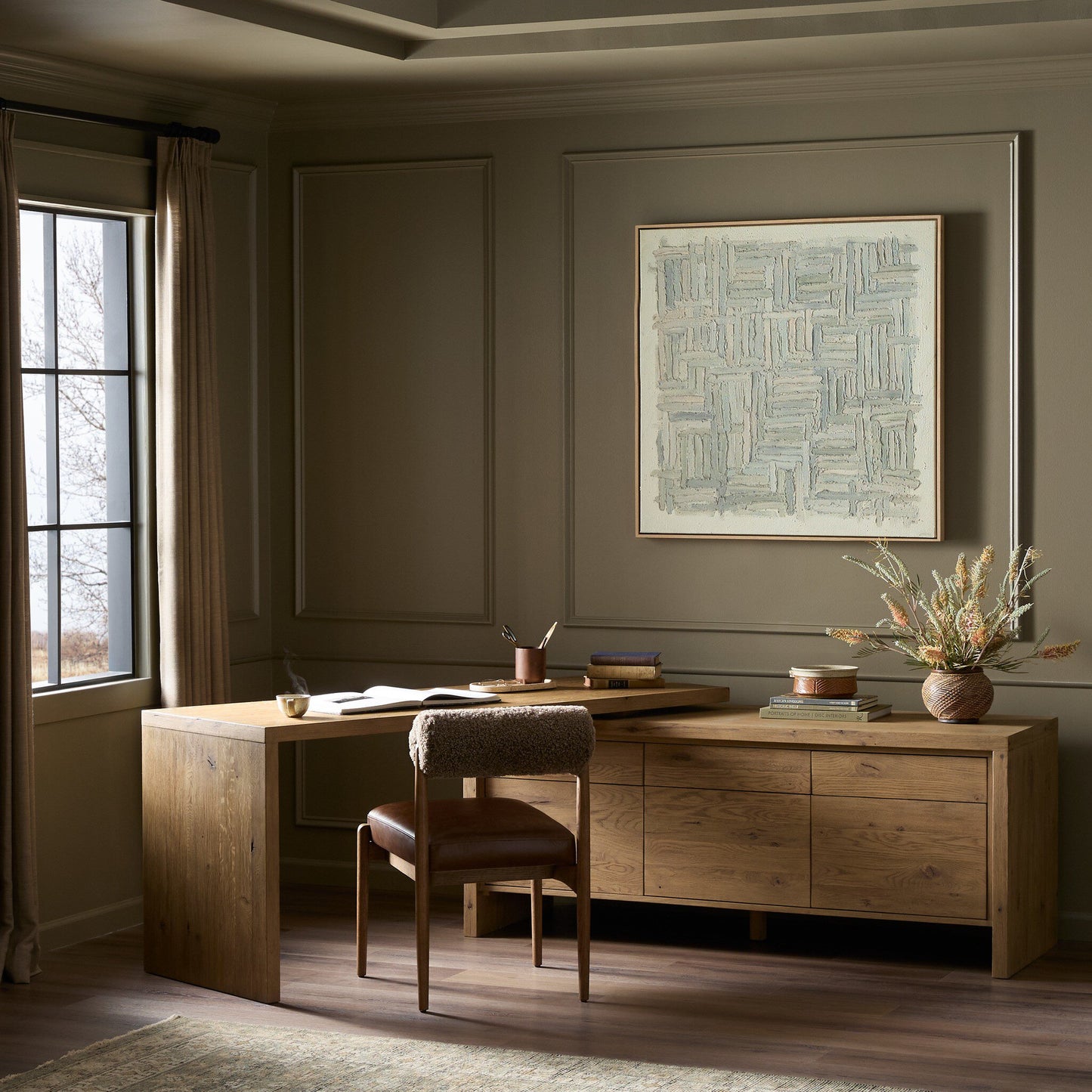 Noah Rotating Desk Smoked Oak