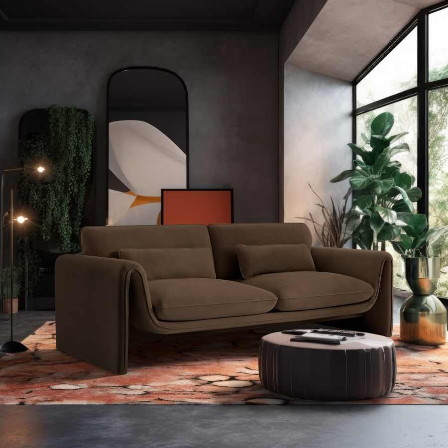 Sloan 86'' Velvet Upholstered Sofa – Elegant Plush Seating with Tufted Design