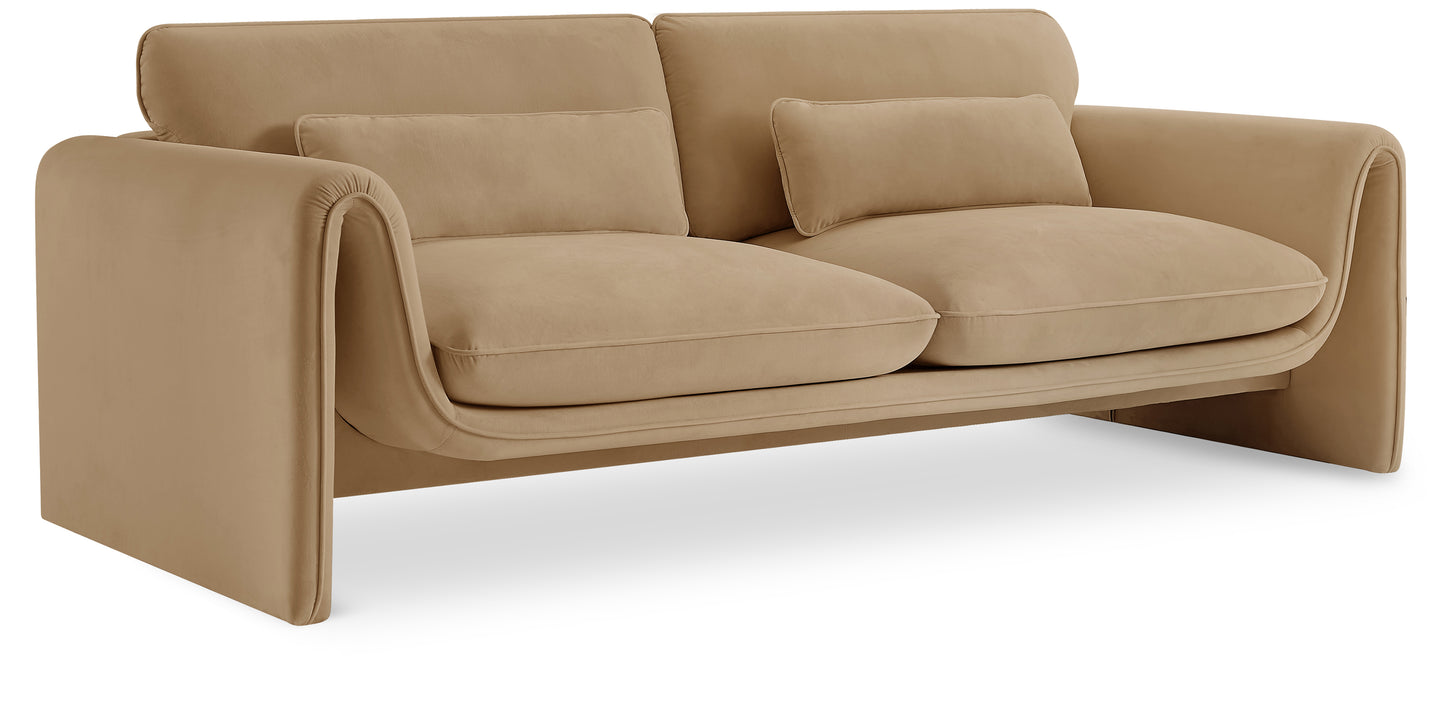 Sloan 86'' Velvet Upholstered Sofa – Elegant Plush Seating with Tufted Design
