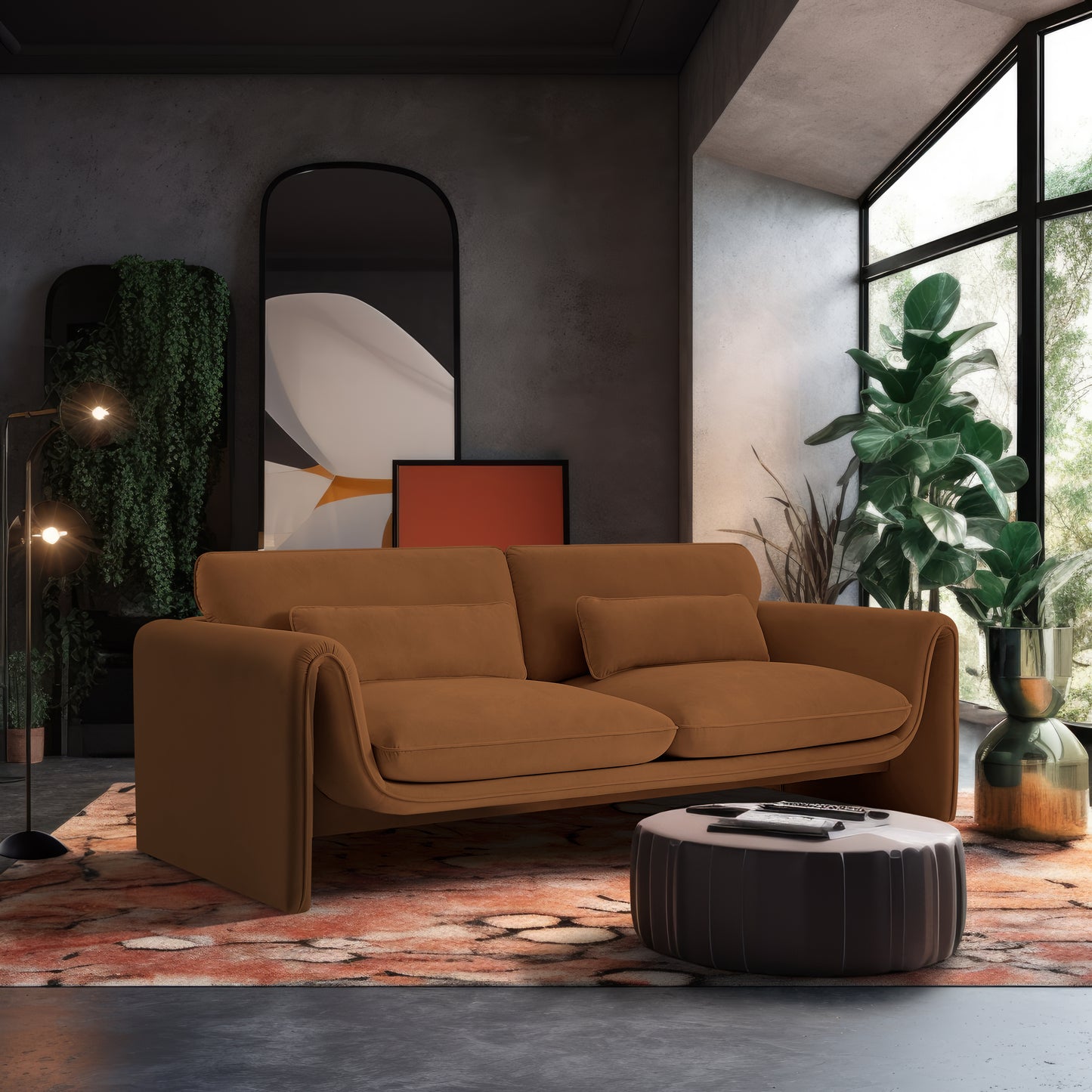 Sloan 86'' Velvet Upholstered Sofa – Elegant Plush Seating with Tufted Design