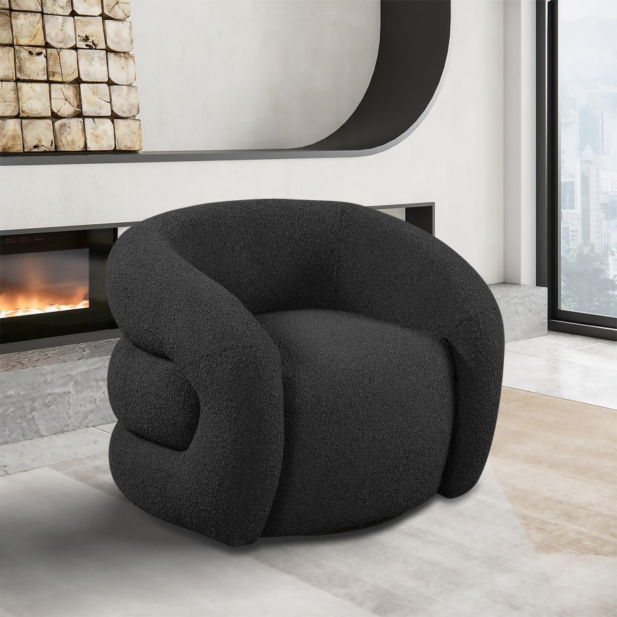 Roxbury Boucle Fabric Swivel Accent Chair – Stylish Upholstered Seating with 360° Rotation
