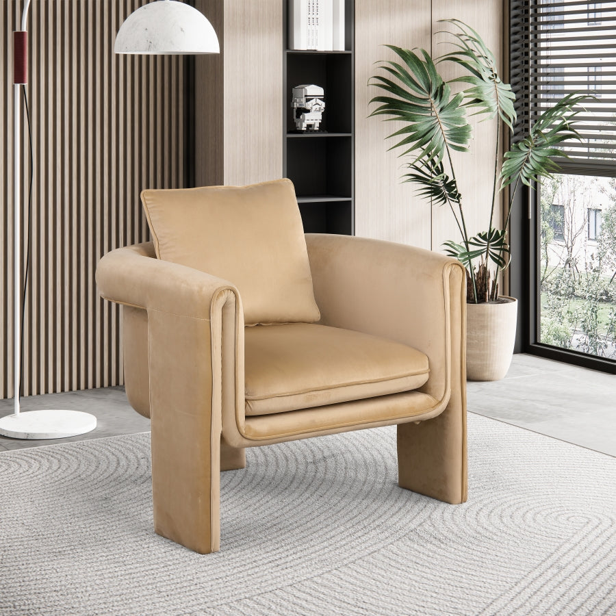 Sloan Velvet Upholstered Accent Chair – Modern Tufted Lounge Seating with Plush Comfort