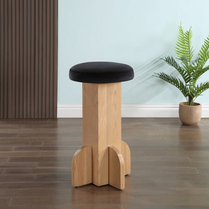 Wyatt Velvet Stool – Upholstered Bar or Counter Height Seating for Kitchen or Dining