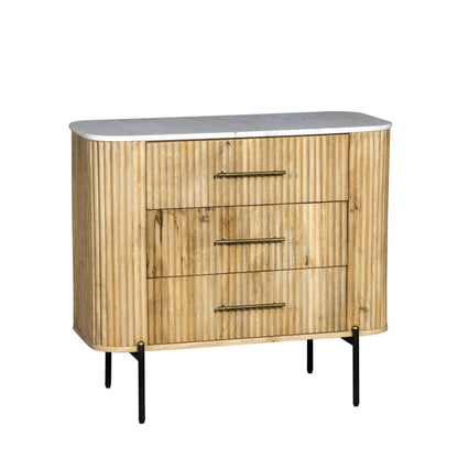 Modrest Cambridge White Marble Mango 3 Drawer Nightstand A Stunning Fusion of Natural Elegance and Contemporary Design for Sophisticated Living Spaces