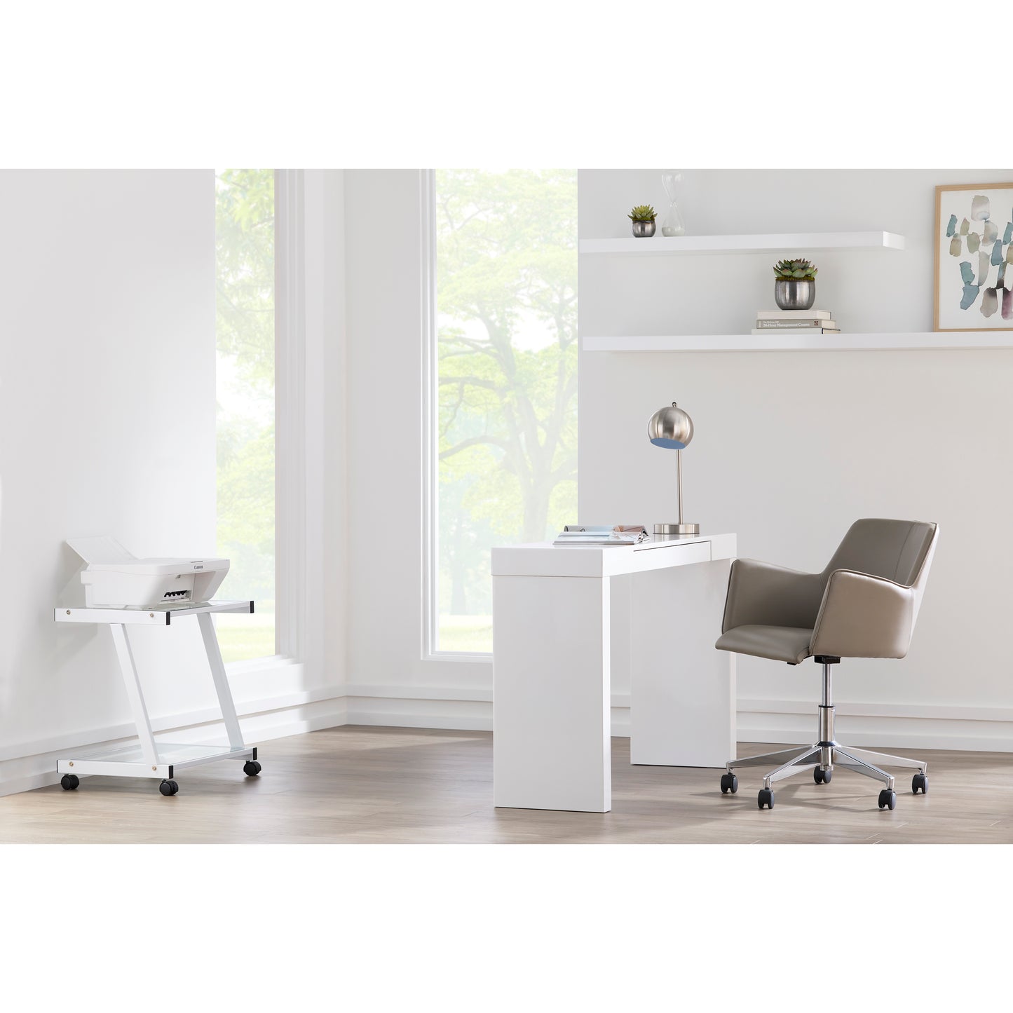 Sunny Pro Office Chair in Taupe with Chrome Base