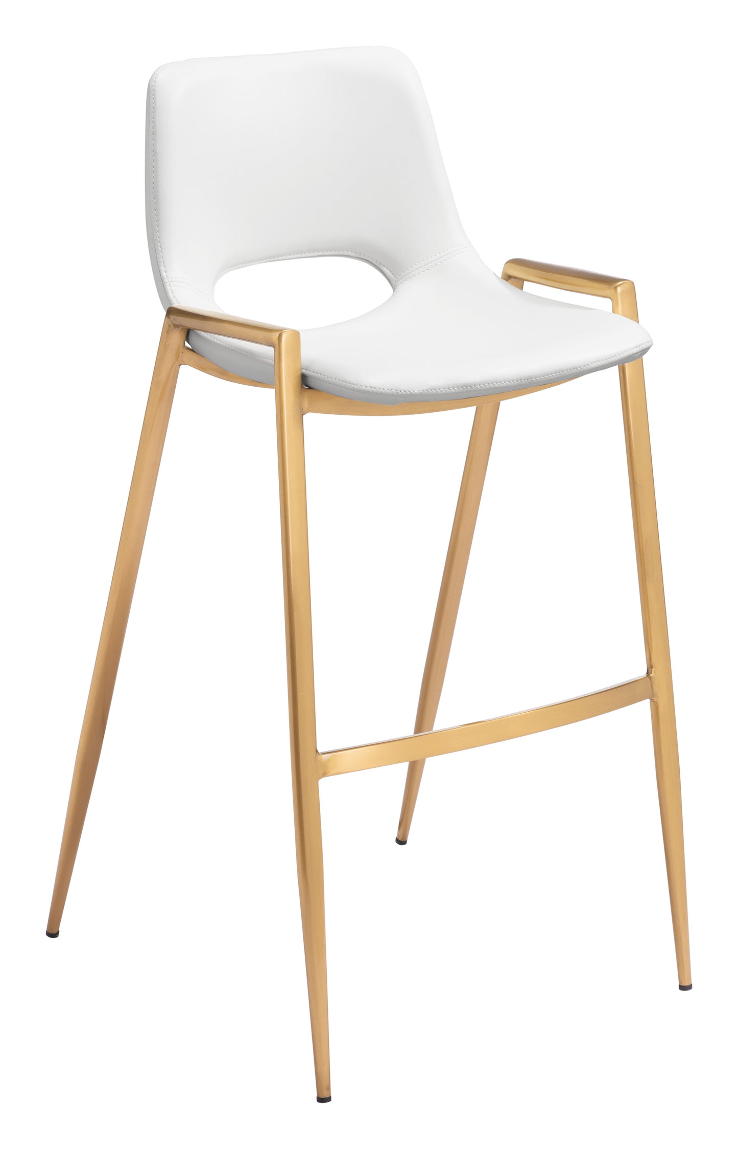 Desi Barstool (Set of 2) White & Gold