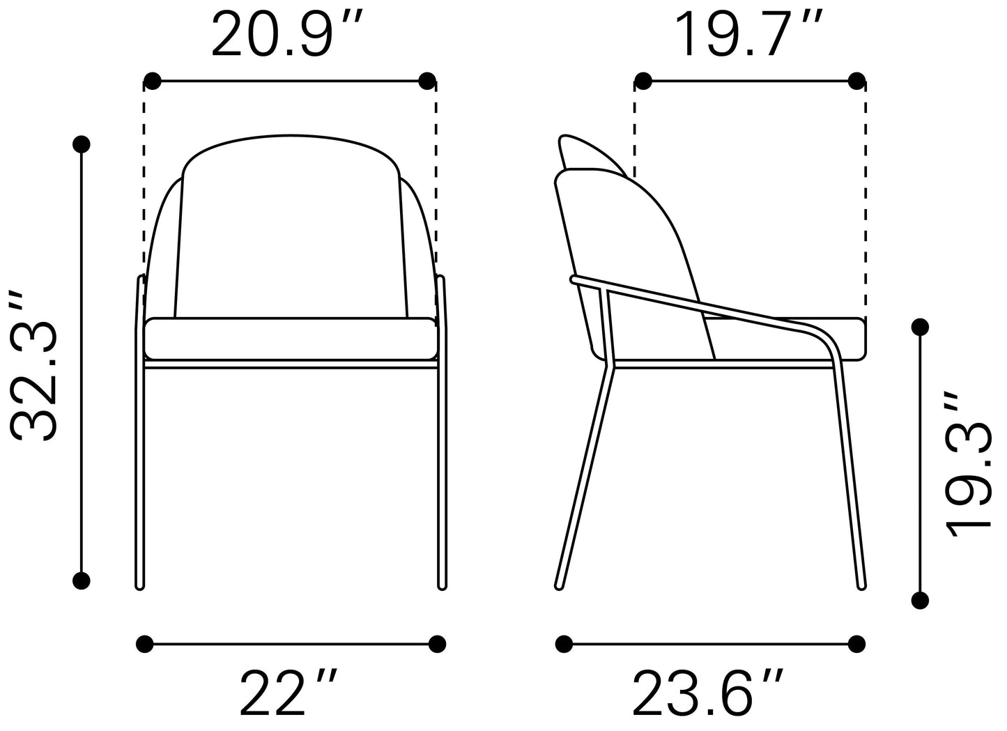 Jambi Dining Chair Set of 2 - Ivory Elegant and Comfortable Upholstered Chairs for Modern Dining Rooms