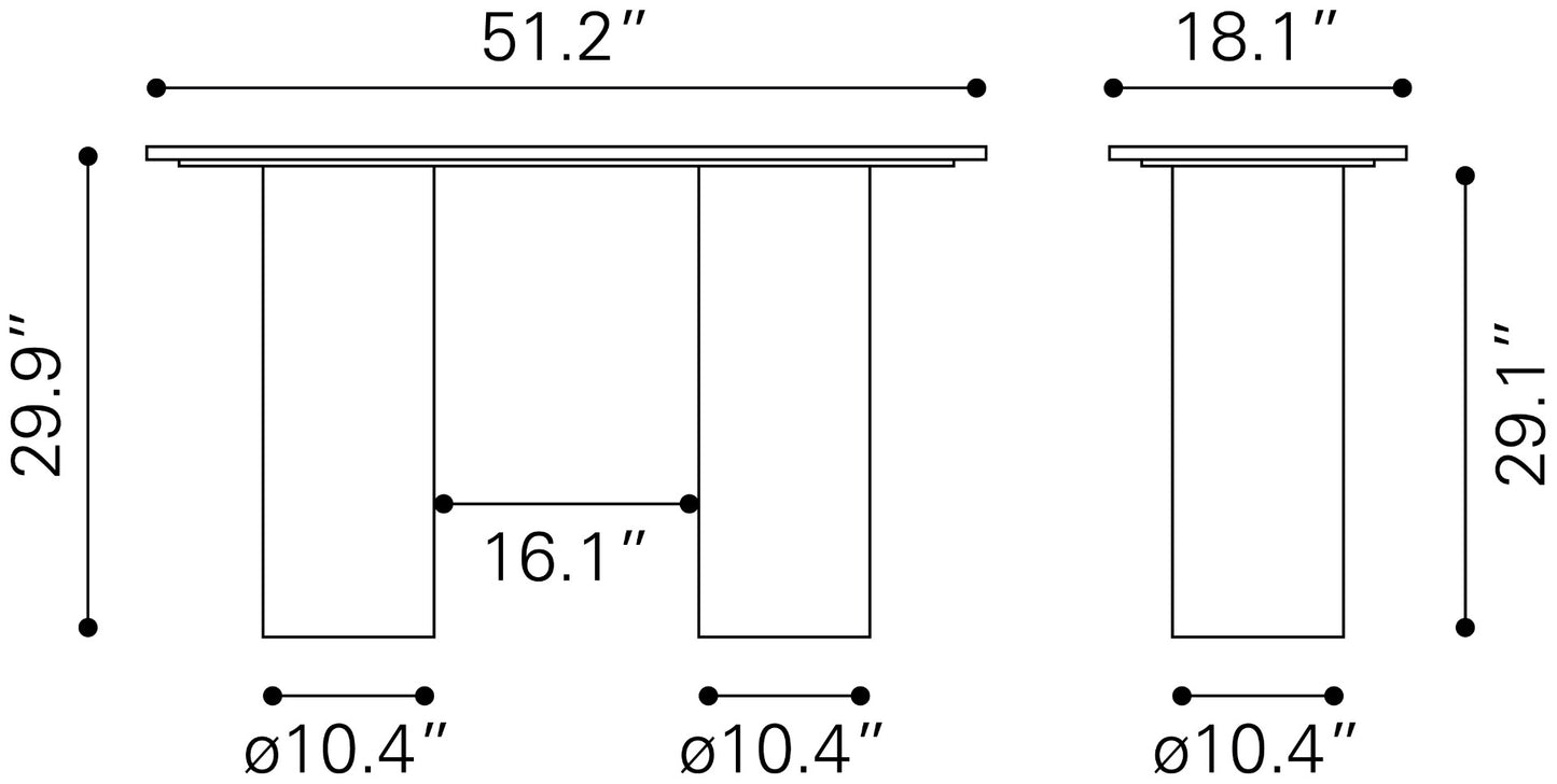 Izola Console Table White & Black