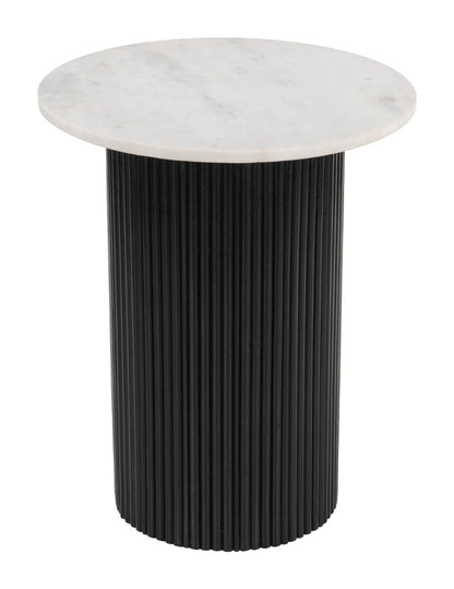 Izola Side Table - White & Black Stylish and Contemporary Side Table for Modern Living Spaces
