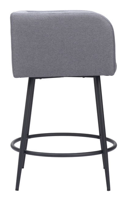 Horbat Counter Stool Set of 2 - Gray Stylish and Comfortable Upholstered Stools for Modern Kitchens and Dining Areas