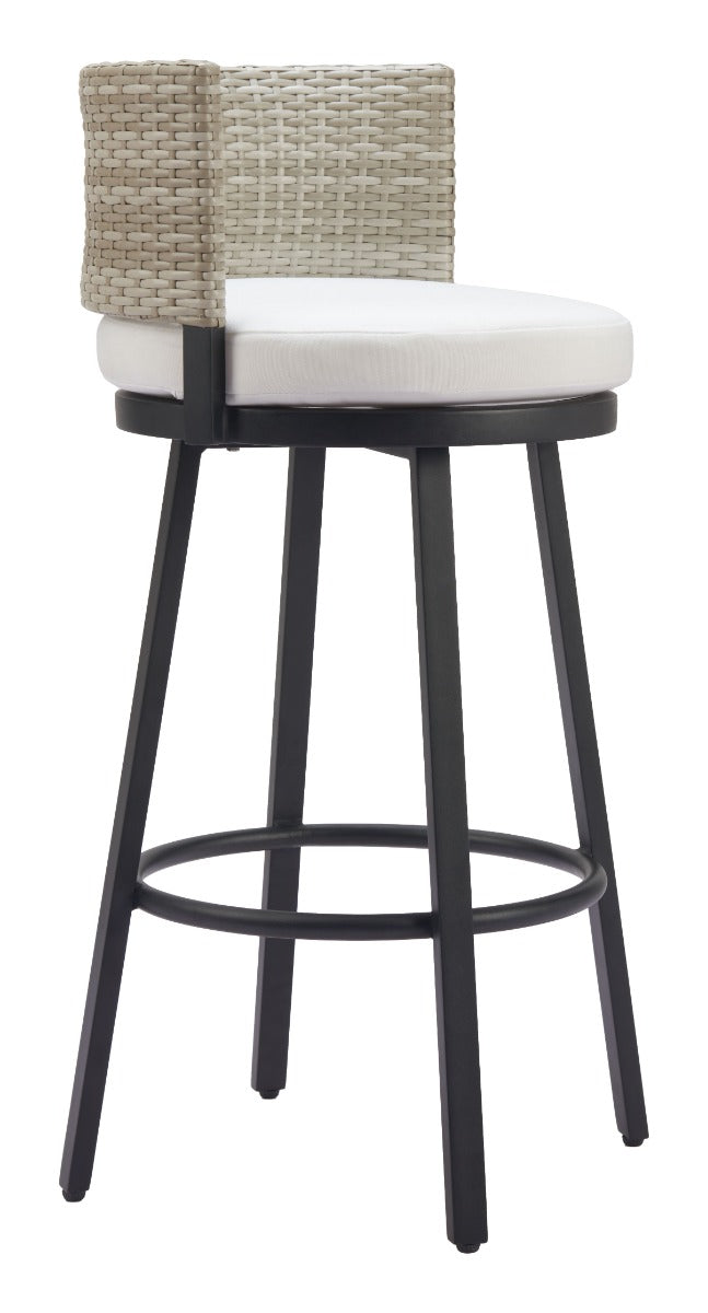 Midnight Wave Barstool White - Sleek & Modern Barstool with a Crisp White Finish and Unique Wave Design