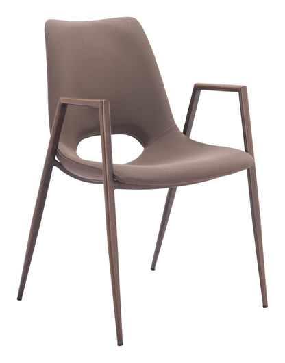 Desi Dining Chair Set of 2 - Chic Brown & Walnut Design for Modern Dining Rooms and Spaces