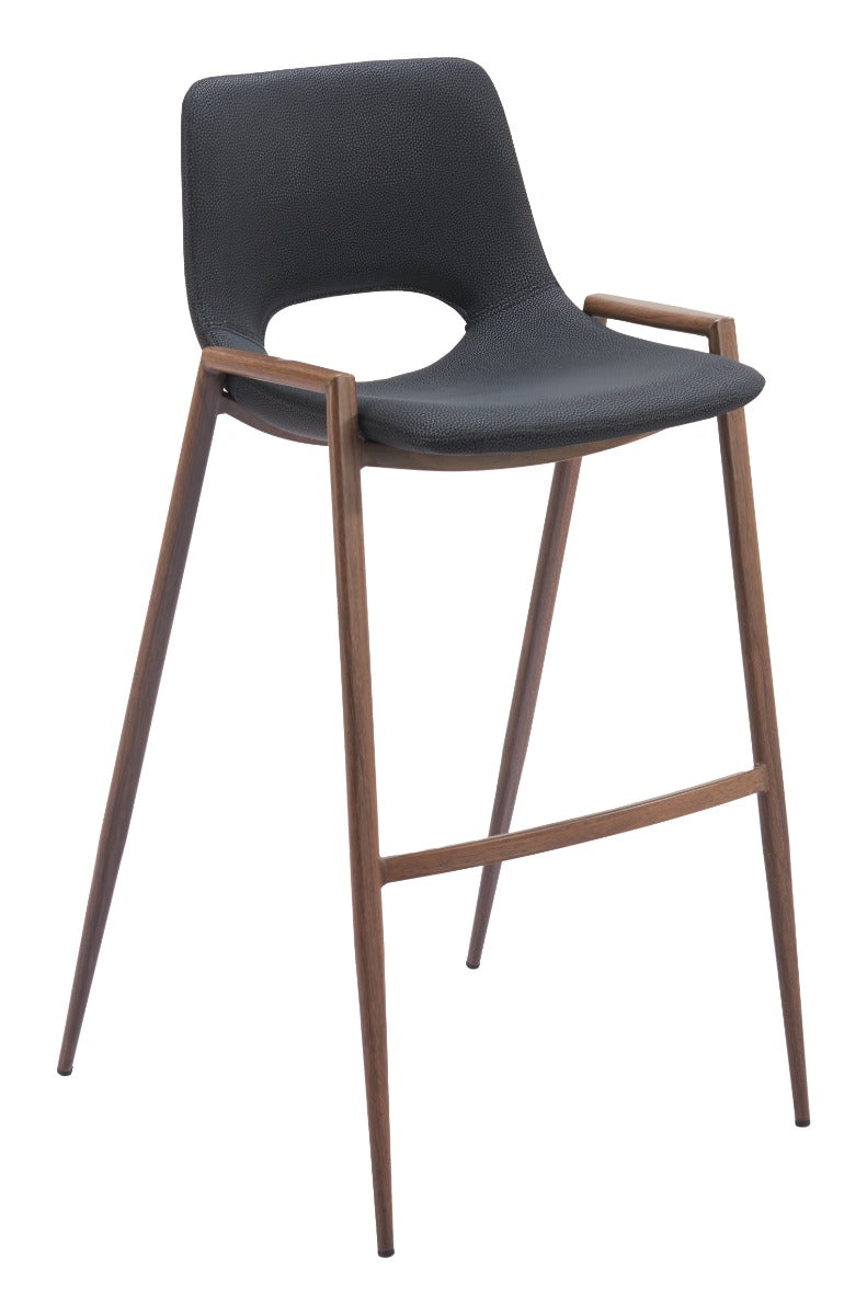 Desi Barstool (Set of 2) Black & Walnut