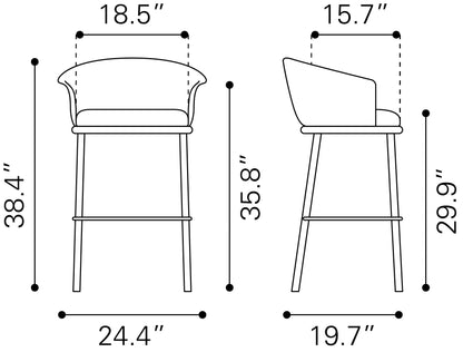 Garston Barstool Gray – Stylish and Comfortable Gray Barstool for Kitchen or Home Bar Area