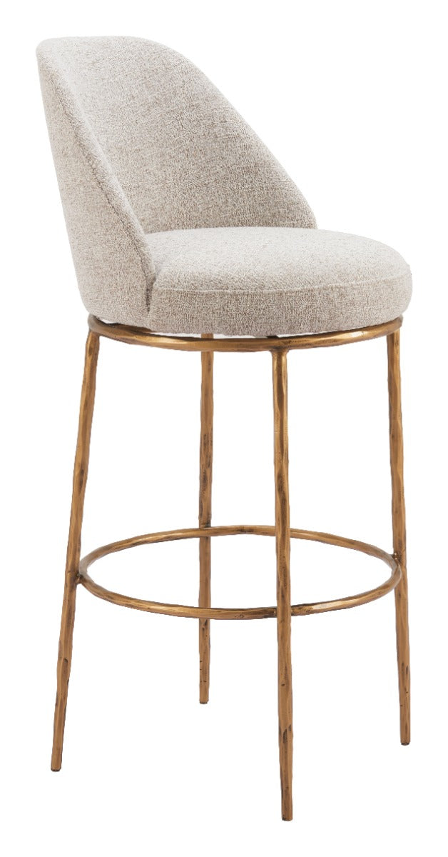 Nordhavn Swivel Barstool Beige & Gold