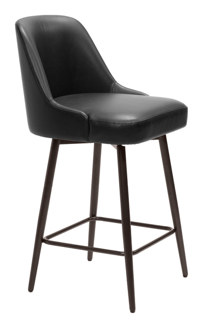 Keppel Swivel Counter Stool - Black & Bronze Modern and Stylish Swivel Stool for Contemporary Kitchens and Dining Spaces