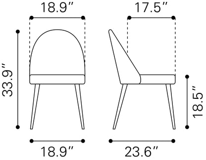Silloth Armless Dining Chair Set of 2 - Brown Modern Chairs for Cozy Dining Spaces