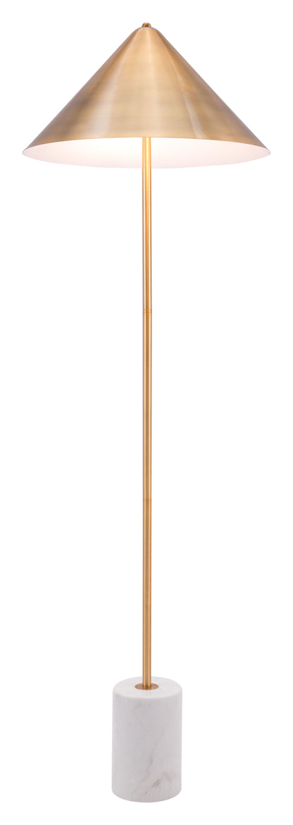 Bianca Floor Lamp Brass & White