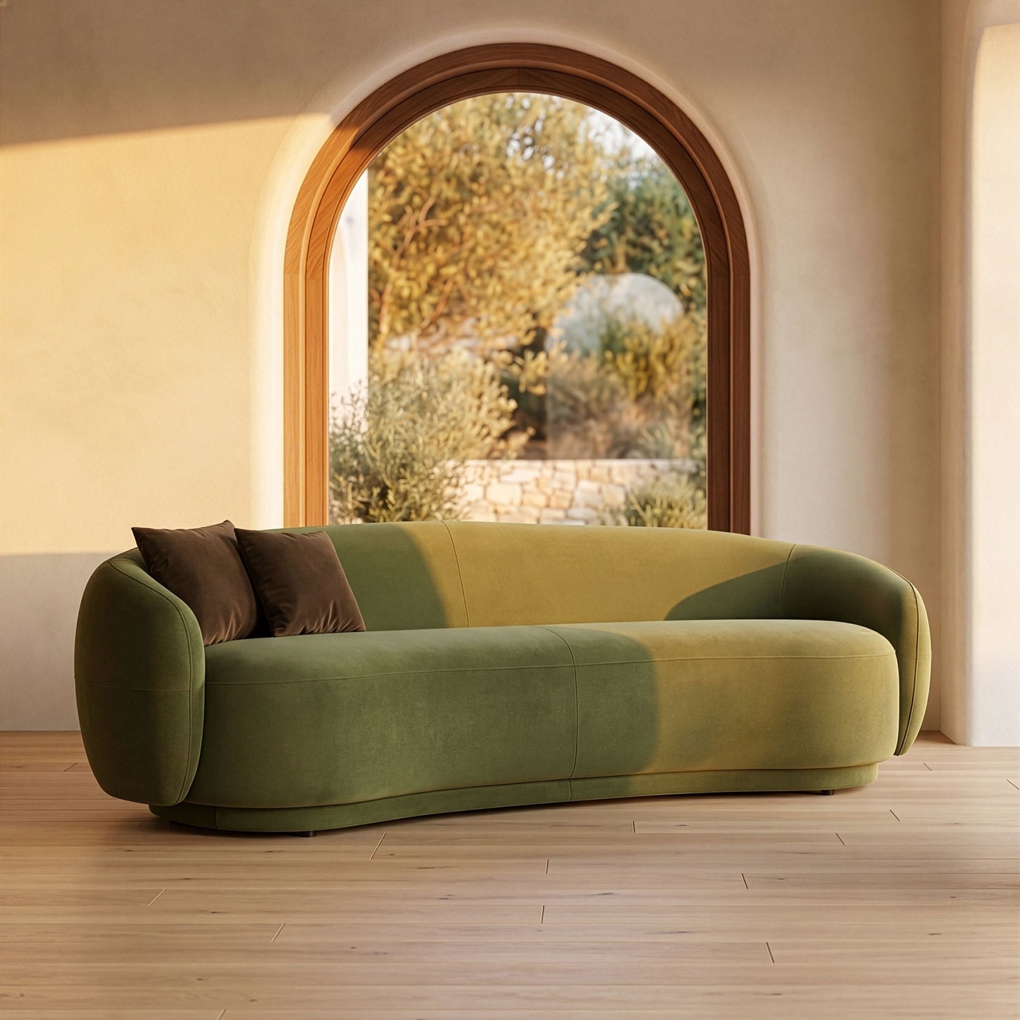 Andrew Modern Green Fabric Sofa Set