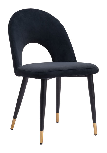 Menlo Dining Chair Set of 2 - Black Stylish and Sleek Upholstered Chairs for Modern Dining Rooms