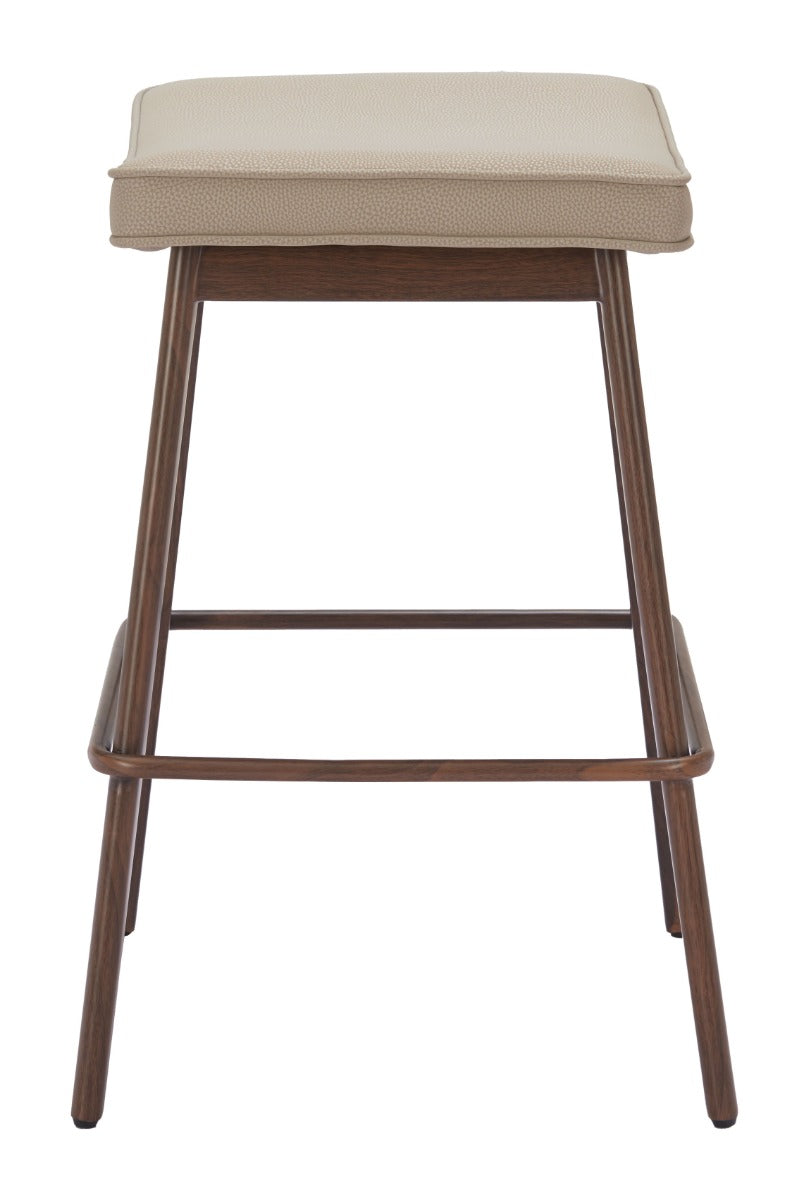 Divat Counter Stool (Set of 2) Beige & Walnut