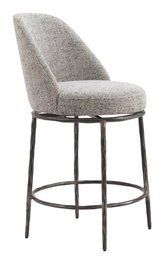 Nordhavn Swivel Counter Stool Gray – Modern and Comfortable Gray Swivel Counter Stool for Contemporary Kitchens or Bars