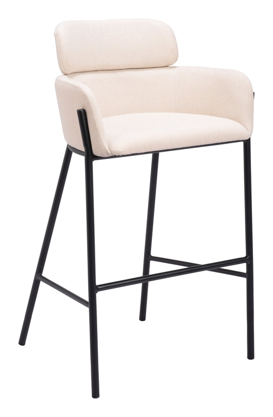 Bremor Barstool Beige – Chic and Comfortable Beige Barstool for Kitchen or Home Bar Area