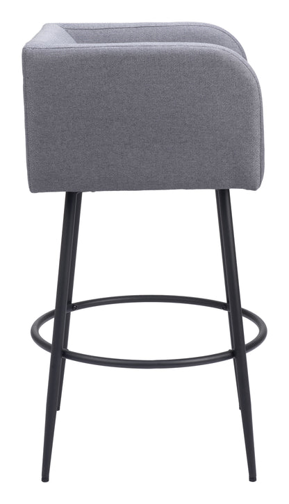 Horbat Barstool Set of 2 - Gray Modern and Stylish Upholstered Barstools for Contemporary Kitchens and Bars